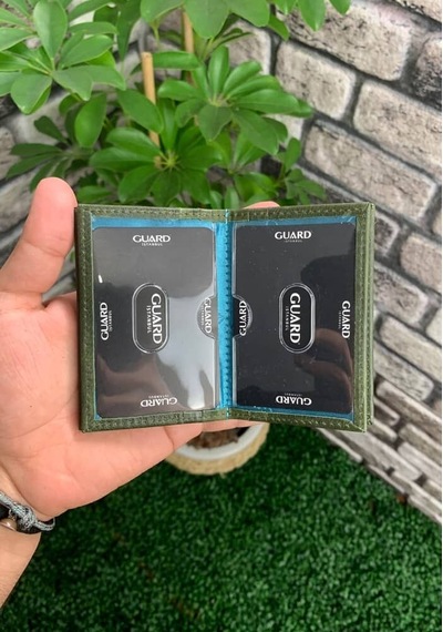 Guard Antik Yeşil Hakiki Deri Kartlık Erkek / Kadın P1169 Yeşil