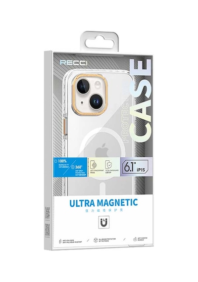 Apple Uyumlu iPhone 15 Plus Kılıf Magsafe Şarj Özellikli Cam Arka Yüzey Recci Michelin Serisi Kapak Siyah Apple Uyumlu iPhone 15 Plus Kılıf Magsafe Şarj Özellikli Cam Arka Yüzey Recci Michelin Serisi Kapak Siyah