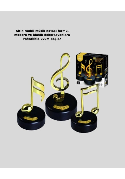 Altın Nota Temalı Müzik Kutusu Müzikli Hediyelik 61864841