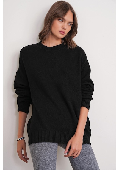 Hiccup Mixray Oversize Triko Kazak Siyah