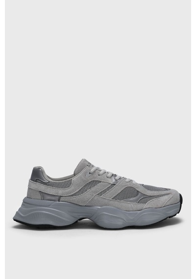 Lufian Mark Erkek Deri Sneaker Ayakkabı Gri Gri 112230240100150