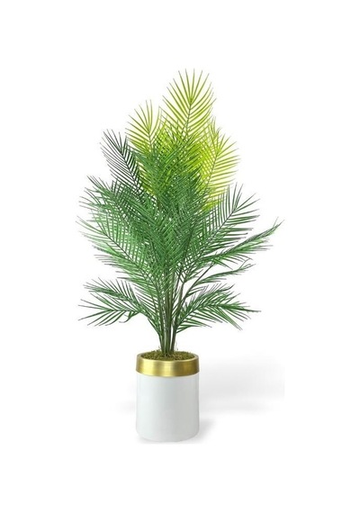 Yapay Ağaç Areka 130 60cm 40yapraklı Beyazgold Paslanmaz Saksıda