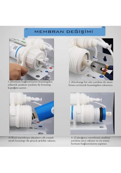 Su Arıtma Cihazı Standart Membran ve Membran Kabı Yenileme Seti