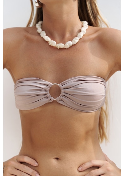 Mai Collection Mai Studios Co. Zahira Ön Halka Detay Straplez Lila Bikini Üstü Lila