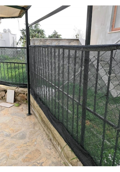 Morilu Teras Filesi - Yüzde 40Lık - Yeşil - Şeritli Ve Halkalı