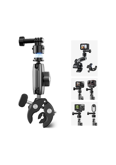 Ayex Crab Claw Clamp Mount Telesin S3-hbm-01 Aksiyon Kamera Kelepçe Aparatı Gopro Djı İle Uyumlu