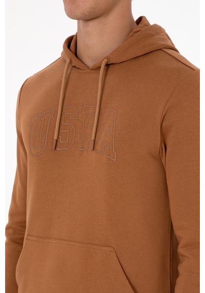 U.S. Polo Assn. Erkek Regular Fit Kapüşonlu Camel Basic Sweatshirt 50315663-VR233