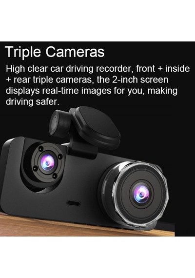 Ximistore9 1080p 3'lü Kameralı Araç Kayıt Cihazı: Gece Görüşlü, Geniş Açılı, Döngü Kayıt Özellikli