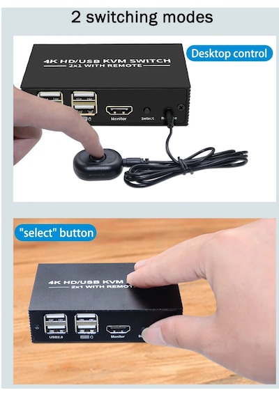 Alfais 4306 Hdmi Kvm Switch 2 Port Usb Type C 2 PC Tek Kasa Klavye ve Mouse Kontrol Çoklayıcı Alfais 4306 Hdmi Kvm Switch 2 Port Usb Type C 2 PC Tek Kasa Klavye ve Mouse Kontrol Çoklayıcı