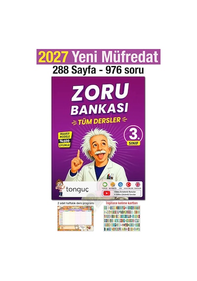 3. Sınıf 2027 Tüm Dersler Zoru Soru Bankası Türkçe Matematik Fen Hayat Bilgisi İngilizce Maarif
