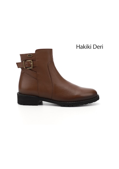 Gönderi(R) Gönderi R Kadın Taba Floter Fermuarlı Kauçuk Taban Hakiki Deri Bot Dkzb61346460 Taba Floter