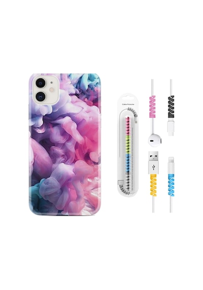 Apple Uyumlu iPhone 12 Mini Kılıf Kablo Koruyuculu Pink Cloud 1305