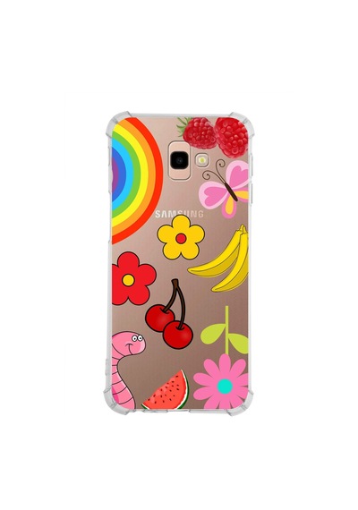 Prinrify Samsung Galaxy J4+ Plus Uyumlu Water Color 5 Baskılı Şeffaf Köşe Korumalı Antişok Kılıf