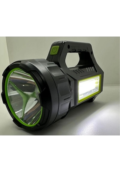 Ps-t95 10w Uzun Menzilli Solar Panelli Usb Çıkış S.o.s Lu Ultra Güçlü Ledli Şarjlı Feneri Siyah