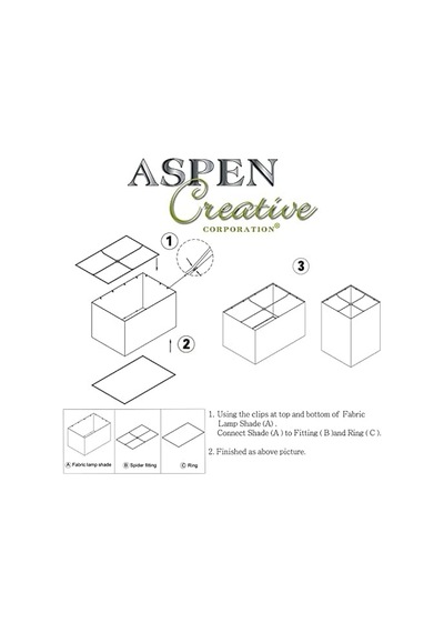 Aspen Creative 38702, Çağdaş Tasarım K/d Kare Örümcek Abajur, 25,4 Cm + 25,4 Cm Üst X 25,4 Cm + 25,4 Cm Alt X 35,4 Cm Yükseklik, Beyaz Keten Açık Ahşap