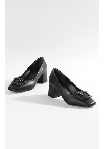 Paris Shoes Paris Siyah Kelebek Detaylı Aksesuarlı Topuklu Ayakkabı W24101-siyah Siyah