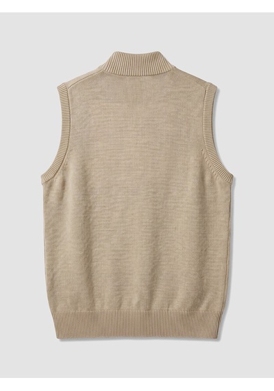 Lcwaıkıkı Classic Bej Regular Fit Kolej Yaka Erkek Triko Yelek