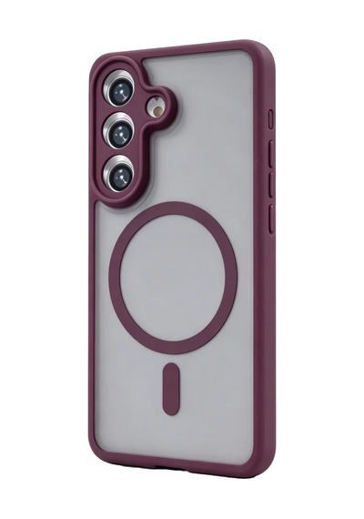 Samsung Uyumlu Galaxy A37 5g Loji Magsafe Kapak - Bordo Çok Renkli