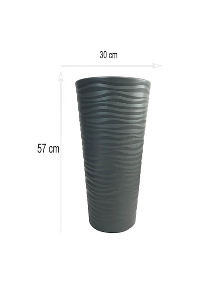 Antrasit Kumsal Vazo Dekoratif Uzun Saksı 5.5 lt  30*57cm