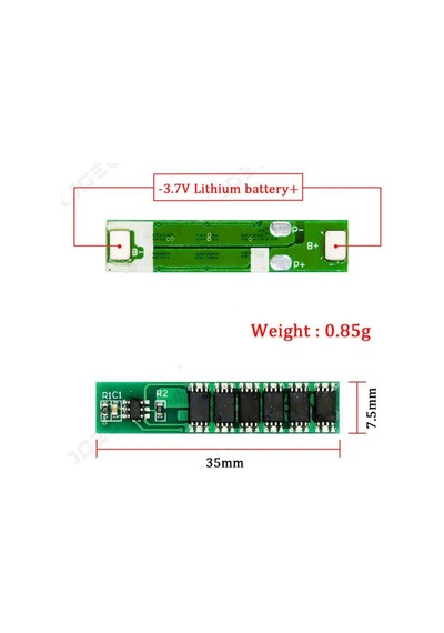 1S 15A Bms 3.7 V 18650 Lityum Lipo Pil Şarj Koruma Modülü