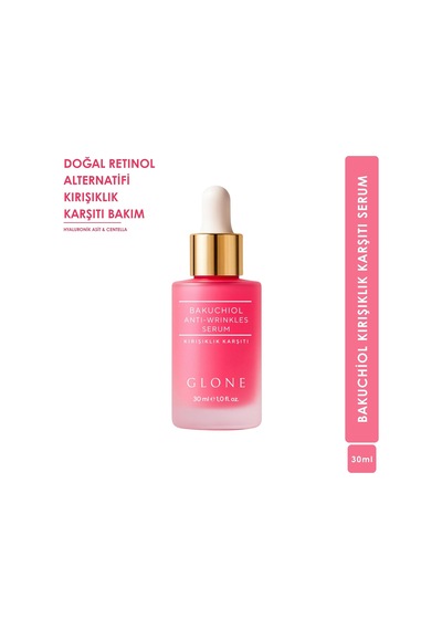 Bakuchiol Kırışıklık Karşıtı Serum, 30ml I Doğal Retinol Alternatifi, Hyaluronik & Centella Gücü