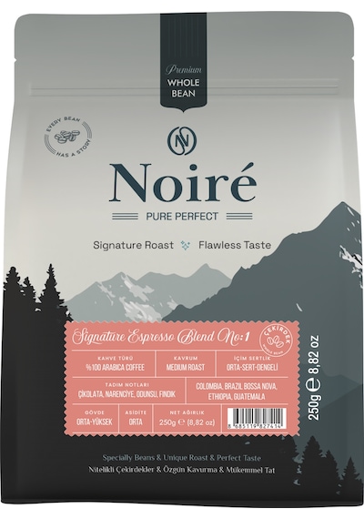 Noire Signature Espresso Blend 1 250g %100 Arabica Blend Çekirdek