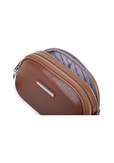Nas Bag Kadın Mini Çapraz Çift Gözlü Çanta Taba Victoria