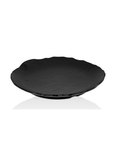 6 Adet Melamin Tatlı Tabağı Servis Tabağı - Bulaşık Makinesinde Yıkanabilir Mat Siyah 24 Cm