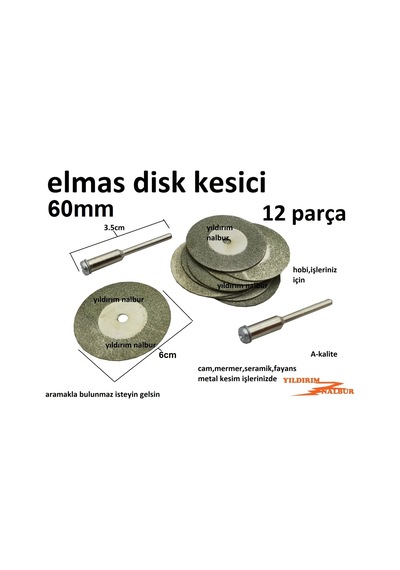 ELMAS DİSK KESİCİ 60MM DUBLE KOCAMAN EBAT SERAMİK FAYANS TAŞ KESİ