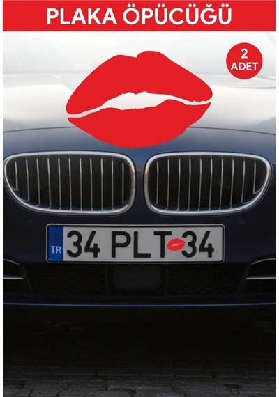 Plaka Öpücük Sticker Etiket Motor Araba 2 Adet