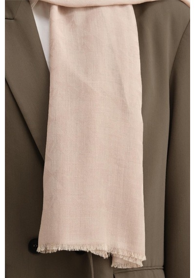 Armine Tencel Yün Monogram Desen Şal 05 BEj