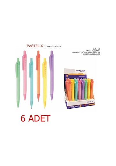 Pastel-x 0.7 MM Uçlu Kalem 6 Adet Set