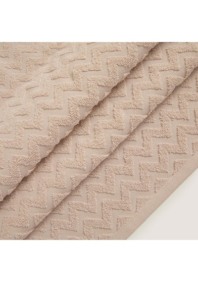 Chakra Cotton Zigzag %100 Pamuk Yüz Havlusu 50x80 CM Bej Standart