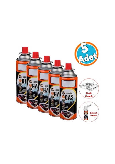 Kamp Gazı Bu Tan Propan Gaz Tu Pü Portatif Ocak Kartuşu Tek Kullanımlık Pürmüz 400 Ml 5 Adet Çok Renkli
