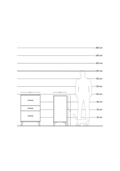 Kronos Komodin 3 Çekmeceli 60x59x96 Aytaşı-çam Aytaşı