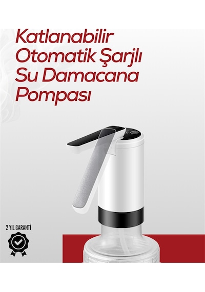 Akıllı Şarjlı Damacana Pompası Tek Tuşla Su Dolum