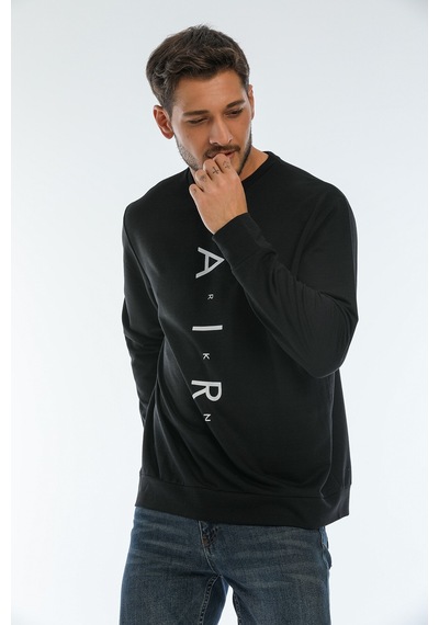 Erkek Bisiklet Yaka Regular Fit Air Baskılı Sweatshirt Spr22sw13 001