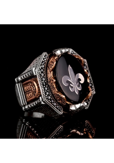 925 Ayar Gümüş Erkek Orta Doğu Fleur-de-lis Yüzük - Cesur Ve Şık Tasarım, Günlük Kullanım Ve Özel Günler İçin İdeal Gümüş