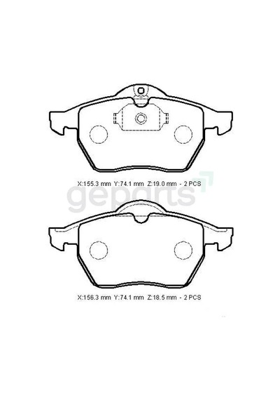 Ön Fren Balatası Kablosuz Disk 155,3x74,1x19/156,3x74,1x18,5 Bramax Opel Omega - B - 1999-2003