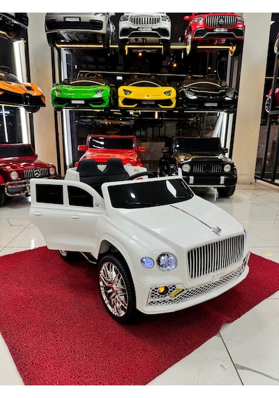 Poyraz Akülü Bentley Suv Akülü Araba 12v 0-7 Yaş Özel Plaka Beyaz