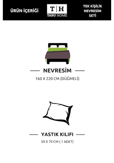 Tabu Home Ranforce Ayıcıklı Kalpli Tek Kişilik Nevresim Seti