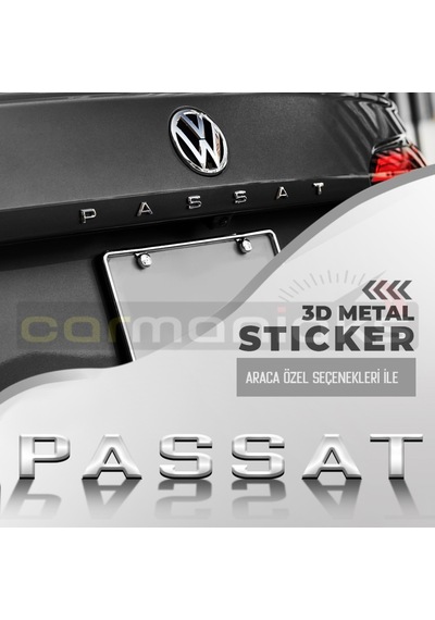 Passat Yeni Tip Bagaj Yazısı Amblem 3D Sticker Beyaz