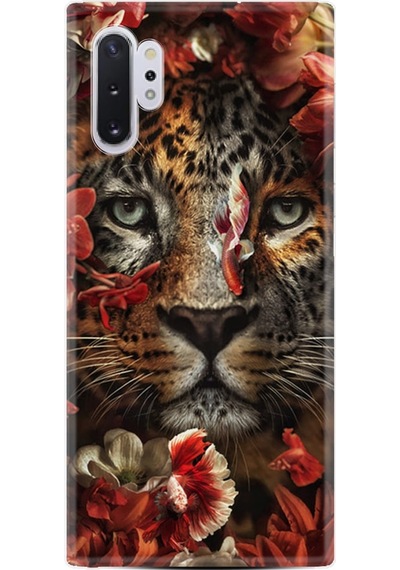 Samsung Uyumlu Galaxy Note 10 Plus Kılıf Silikon Flowers Baby Tiger 1336
