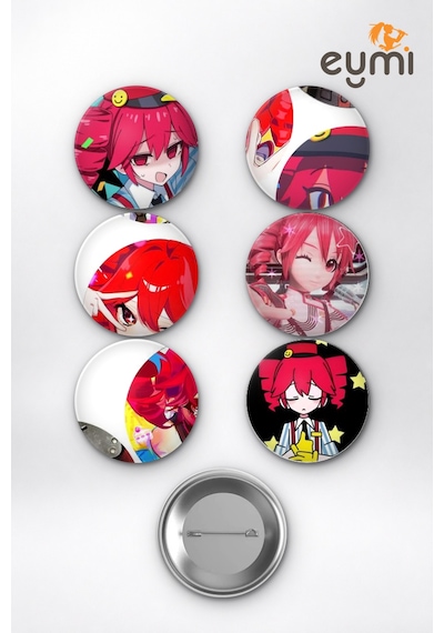 Vocaloid Kasane Teto Mesmerizer Özel Çanta Süsü Rozet İğneli Buton Rozet Seti 58 Mm 6'lı Çok Renkli