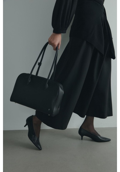 Suud Collection Siyah Kaia Düğmeli Maxi Elbise