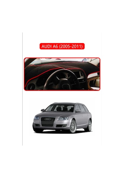 Audı A6 2005-2011 Torpido Koruma Halısı Kırmızı Kenar