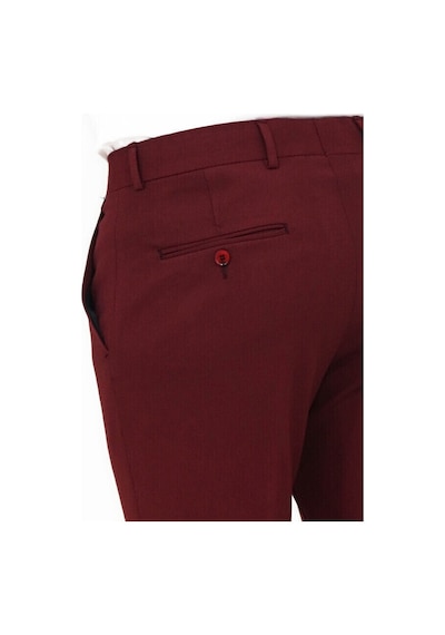Wessi Desensiz Slim Fit Bordo Erkek Pantolon Bordo