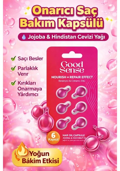 Jojoba & Hindistan Cevizi Yağlı Saç Bakım Kapsülü 6 Lı Onarıcı Parlaklık Veren Saç Serumu
