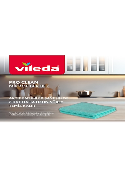 Vileda 2 Paket 3lü Pro Clean Enzim Teknolojili Mikrofiber Temizlik Bezi Vld0000000467 Renkli