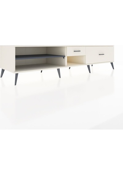 Kronos Tv Ünitesi Tek Raflı 2 Çekmeceli 220x59x51 Aytaşı-antrasit/aytaşı Antrasıt/aytası - Aytası